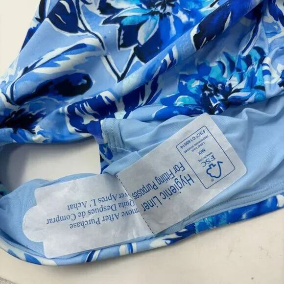 NWT Andie The Baia Floral Underwire One Piece  Swimsuit Removable Cups M Blue - Picture 8 of 15